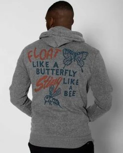 Muhammad Ali Ali Float Quote Grey Pullover Hoody