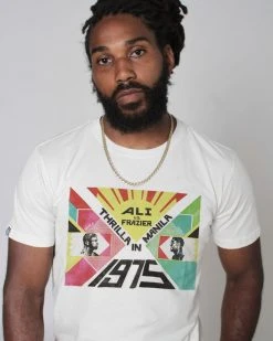 Muhammad Ali / Joe Frazier Ali Vs Frazier 1975 Vintage White Tee SPORT AND ICON
