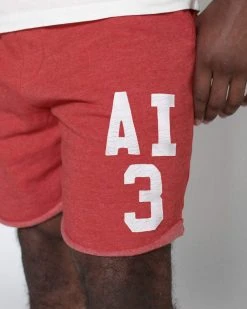 Allen Iverson #3 Red Shorts SPORT AND ICON 18 Allen Iverson #3 Red Shorts SPORT AND ICON