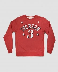 Allen Iverson #3 Red Sweatshirt SPORT AND ICON