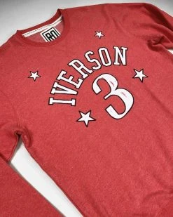 Allen Iverson #3 Red Sweatshirt SPORT AND ICON
