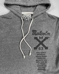 SPORT AND ICON BHT - Malcolm X Freedom Grey Pullover Hoody