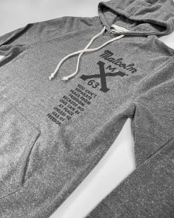 SPORT AND ICON BHT - Malcolm X Freedom Grey Pullover Hoody