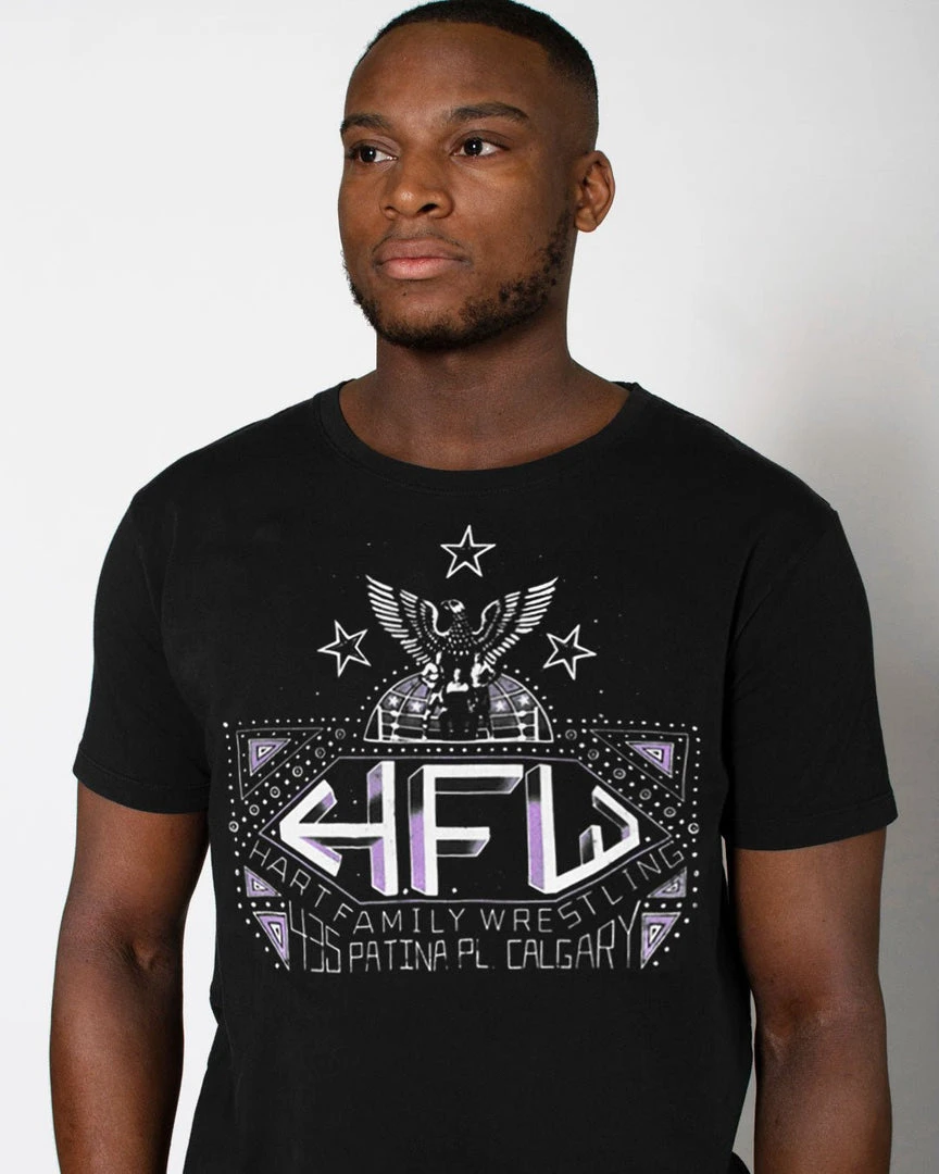 Bret Hart HFW Black Tee 3 Bret Hart HFW Black Tee