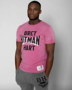 Bret Hart SPORT AND ICON Bret Hitman Hart Pink Tee