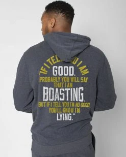 Bruce Lee Boast Quote Navy Hoody