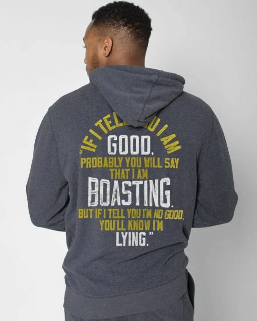 Bruce Lee Boast Quote Navy Hoody