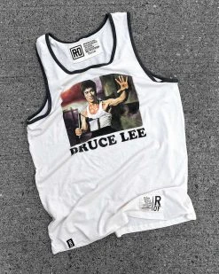NEW ARRIVALS Bruce Lee Photo Vintage White Tank