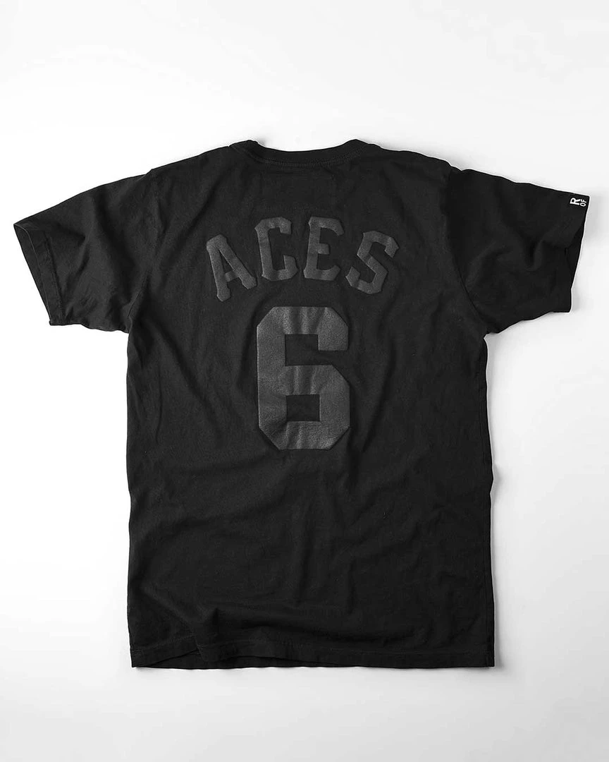 SPORT AND ICON Fergie Jenkins Black Aces Tee 8 SPORT AND ICON Fergie Jenkins Black Aces Tee