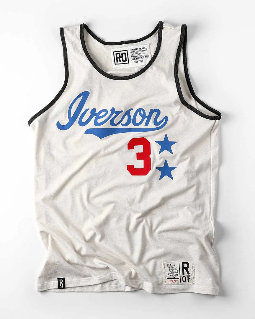 Allen Iverson SPORT AND ICON Iverson #3 Vintage White Tank 4 Allen Iverson SPORT AND ICON Iverson #3 Vintage White Tank