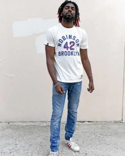 Jackie Robinson #42 Brooklyn White Tee