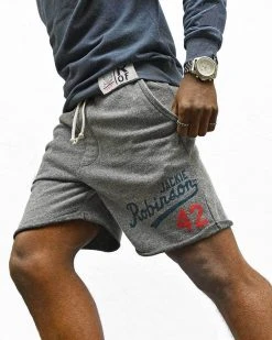 SPORT AND ICON Jackie Robinson #42 Classic Grey Shorts