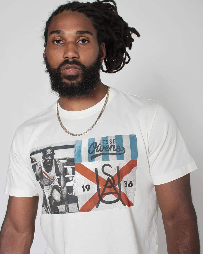 Jesse Owens 1936 Vintage White Tee 8 Jesse Owens 1936 Vintage White Tee
