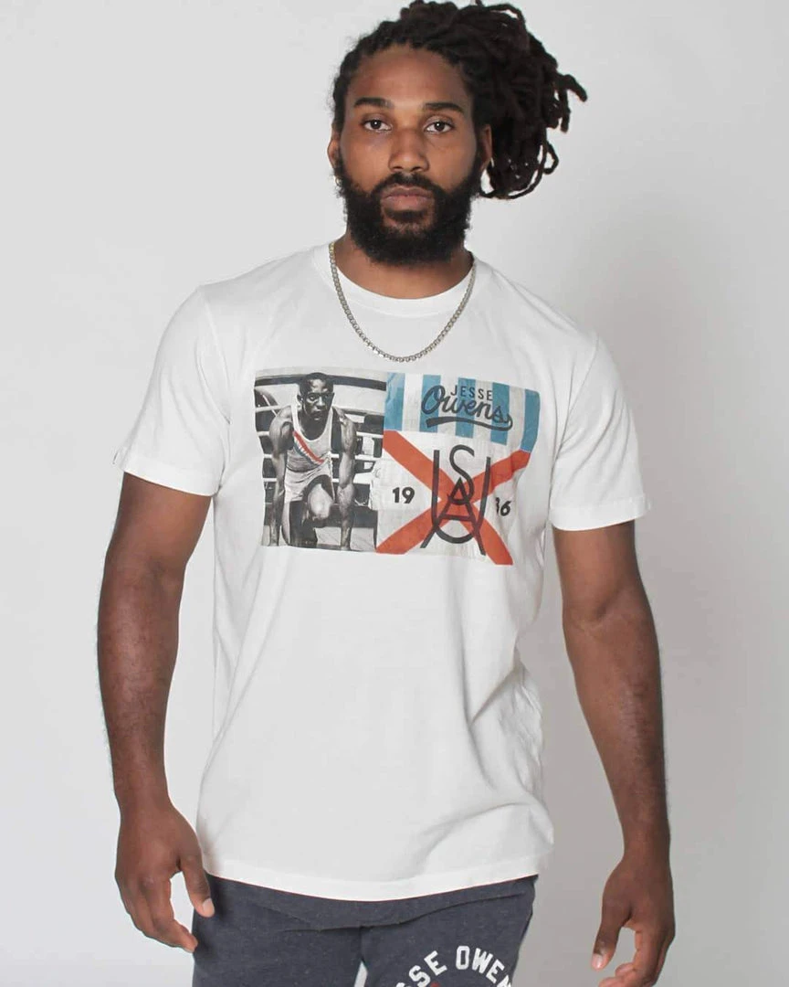 Jesse Owens 1936 Vintage White Tee 3 Jesse Owens 1936 Vintage White Tee