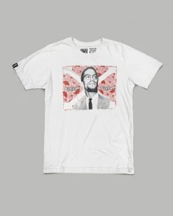 Malcolm X Photo Tribute White Tee SPORT AND ICON 9 Malcolm X Photo Tribute White Tee SPORT AND ICON