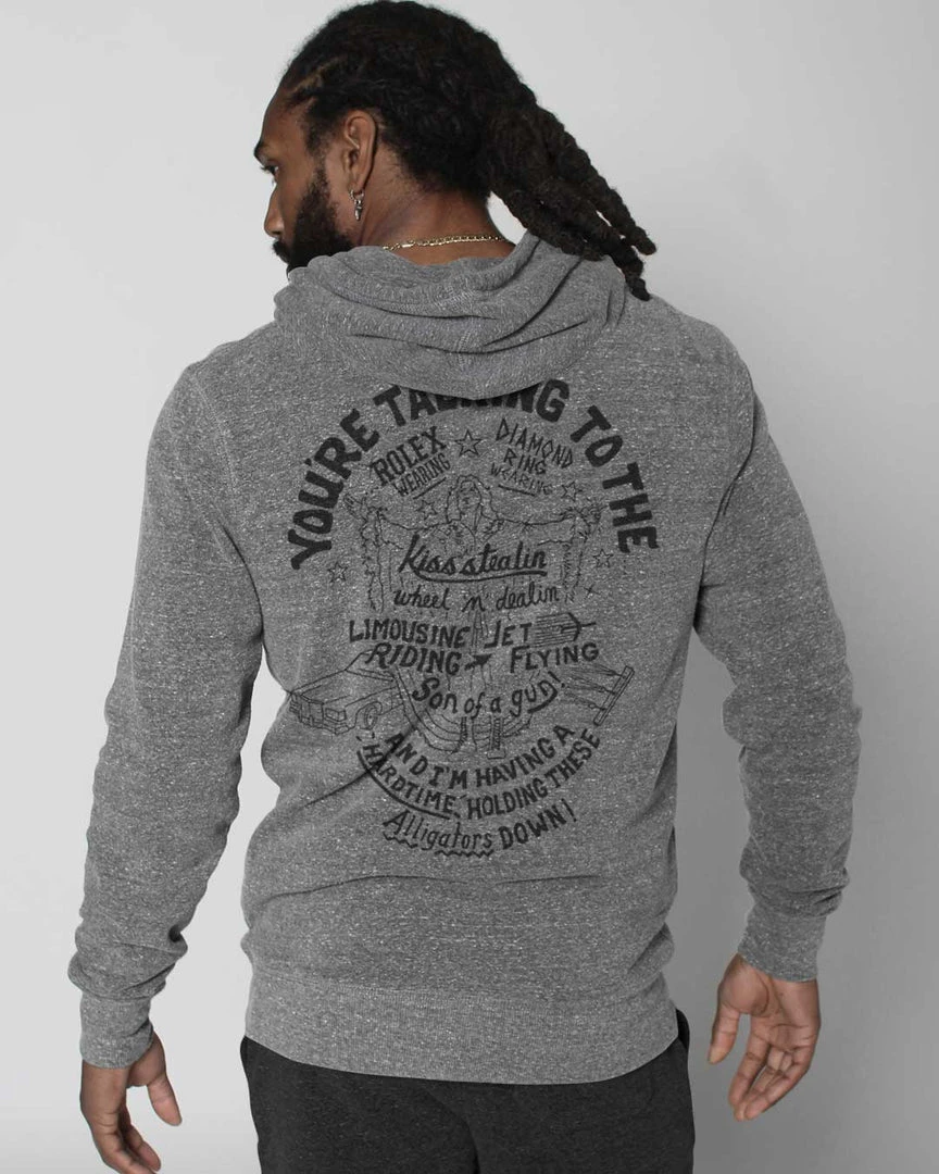 SPORT AND ICON Ric Flair 'You're Talking To The' Grey PO Hoody 3 SPORT AND ICON Ric Flair 'You're Talking To The' Grey PO Hoody